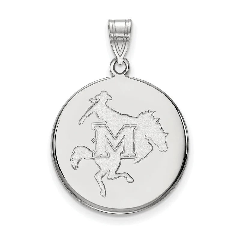 Sterling Silver McNeese State Large Disc Pendant