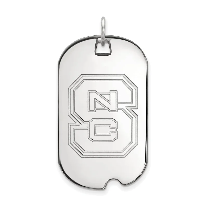 Sterling Silver North Carolina State Large 'NCS' Dog Tag Pendant