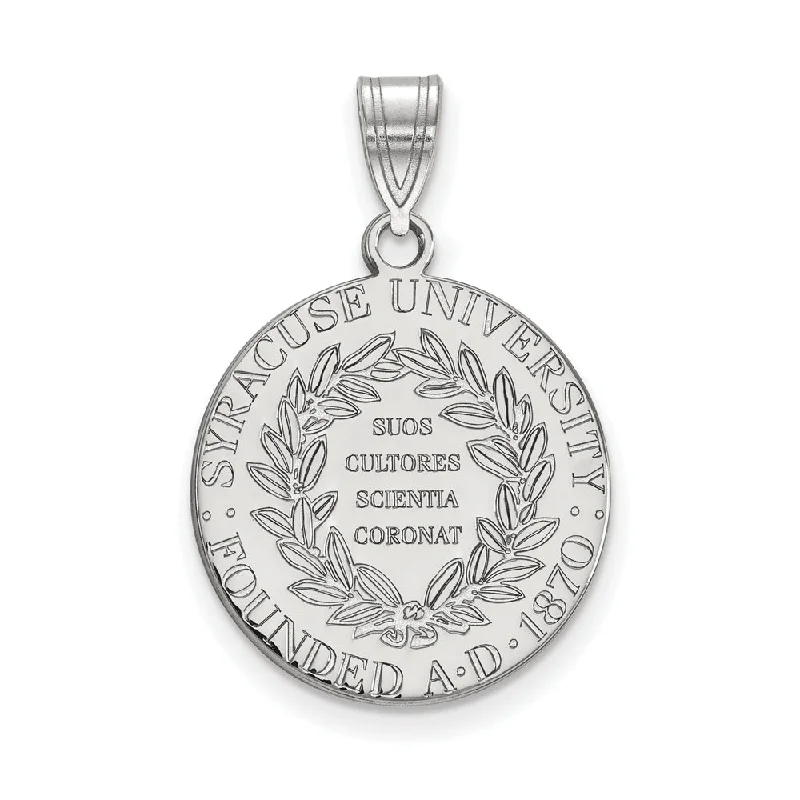 Sterling Silver Syracuse U. Large Crest Pendant