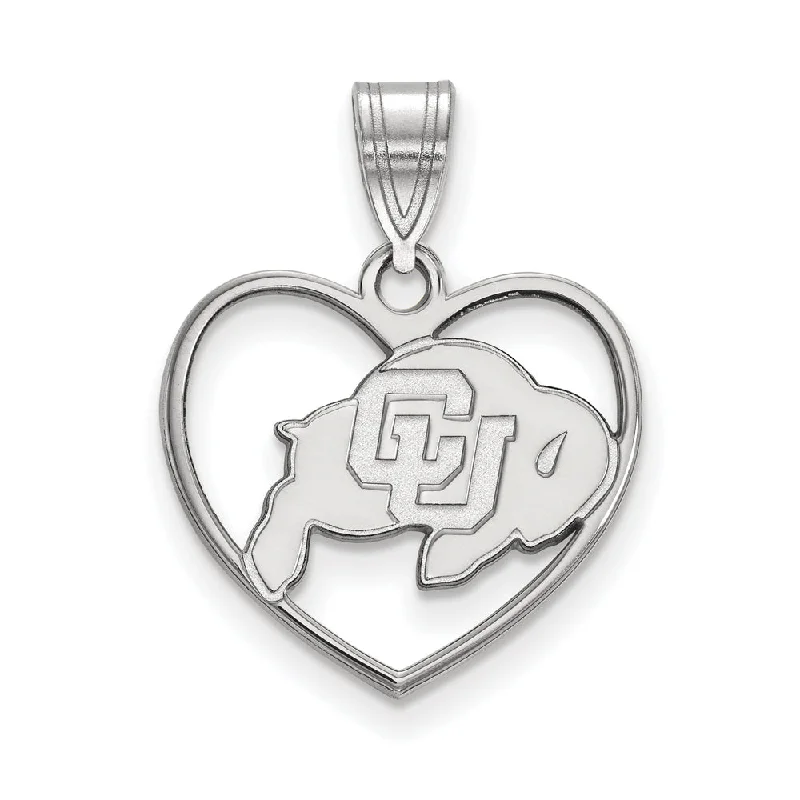 Sterling Silver U. of Colorado Heart Pendant