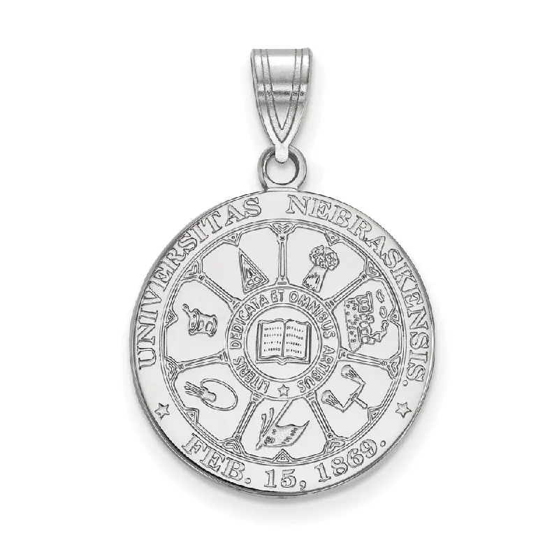 Sterling Silver U. of Nebraska Large Crest Pendant