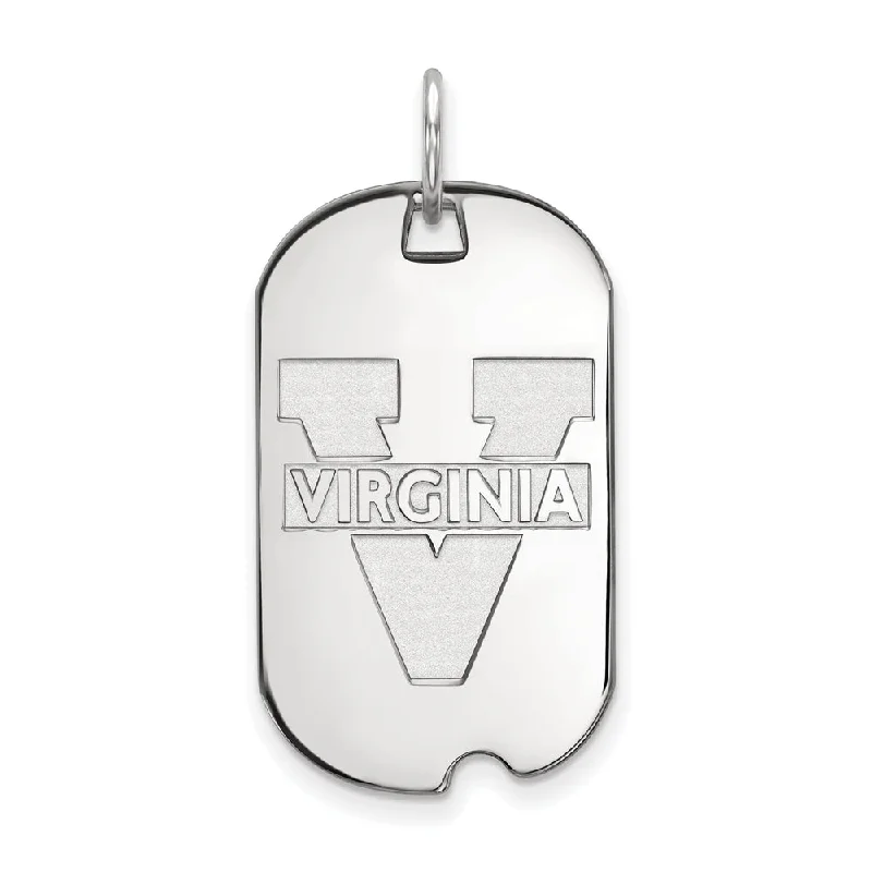 Sterling Silver U. of Virginia 'V' Logo Dog Tag Pendant