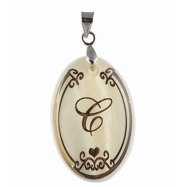 Regina Alphabet C" Shell Pendant