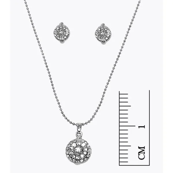 Regina Silver Plated Austrian Stone Pendant Set