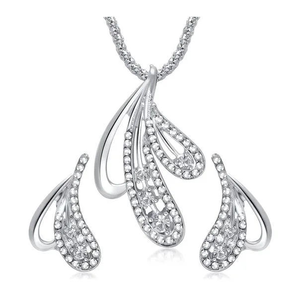 The99Jewel Silver Plated Austrian Stone Pendant Set