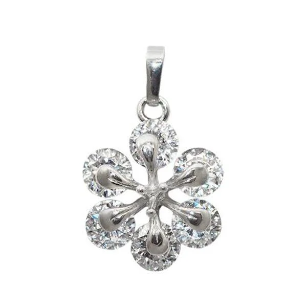 Tip Top Fashions Cubic Zirconia Diamond Silver Plated Pendant - 1203209