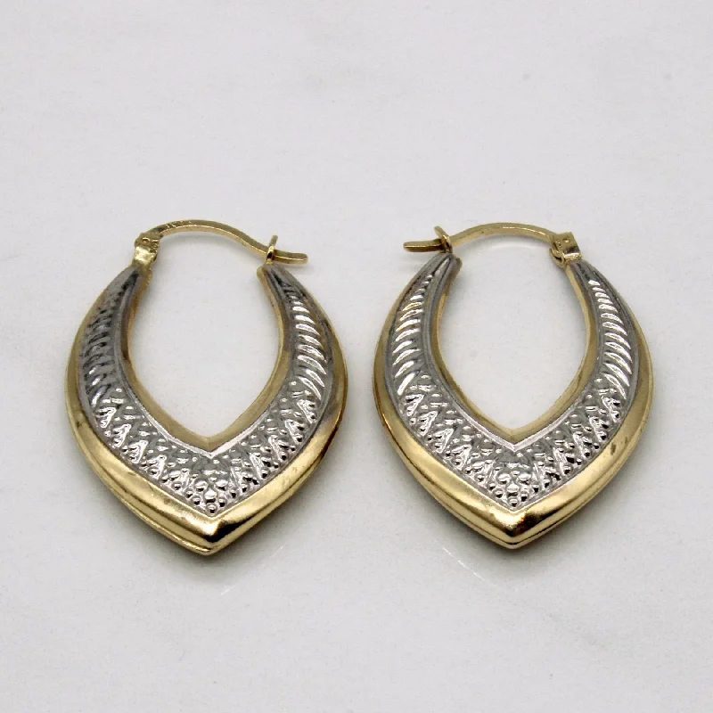 Handcrafted Beauty At Affordable Prices 10k Two Tone Gold Earrings