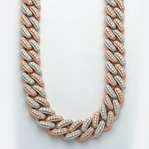 Get The Sparkle You Love At Prices You Adore 10KR+W 42.65CTW DIAMOND 3D MIAMI CUBAN CHAIN