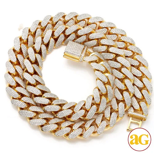 Accessorize For Less – Luxury Jewelry At Affordable Prices 10KY 37.01CTW DIAMOND SOLID MIAMI CUBAN CHAIN - DI