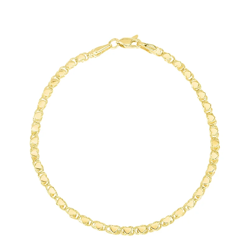 Don't Miss Out On Jaw-Dropping Jewelry Discounts 14K Gold 3mm Heart Bracelet