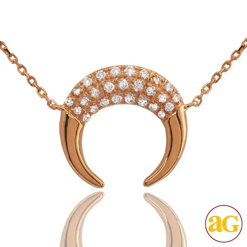 Luxury Meets Affordability – Jewelry Sale Live Now 14KR 0.20CTW DIAMOND NECKLACE - ROUNDED PROFILE