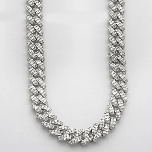 Unlock Unbeatable Jewelry Deals Before They’Re Gone 14KW 35.75CTW BAGUETTE DIAMOND MIAMI CUBAN CHAIN