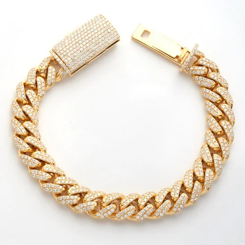 Last Chance To Shop High-End Jewelry At Markdown Prices 14KY 10.75CTW DIAMOND MIAMI CUBAN BRACELET