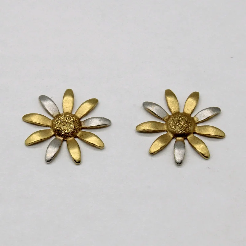 Affordable Luxury Jewelry For Every Occasion 18k Two Tone Gold Flower Earrings