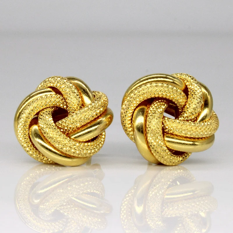 Elegant Jewelry Styles At Budget-Friendly Prices 18k Yellow Gold Knot Earrings