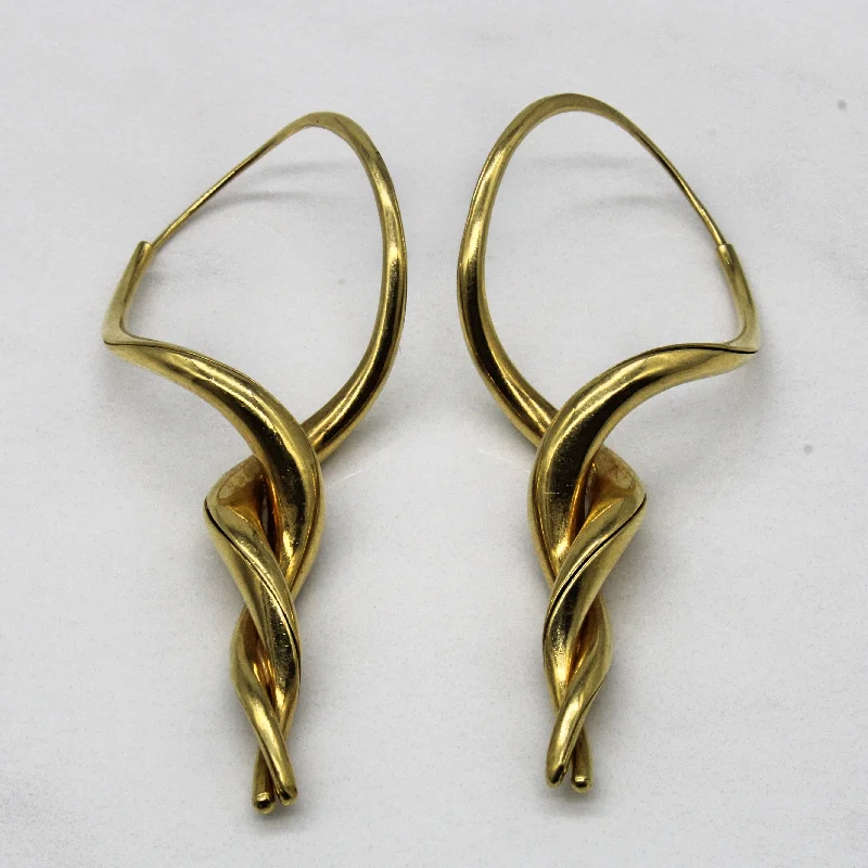 Stunning Jewelry At Even More Stunning Prices Yellow Gold Twist Drop Earrings |