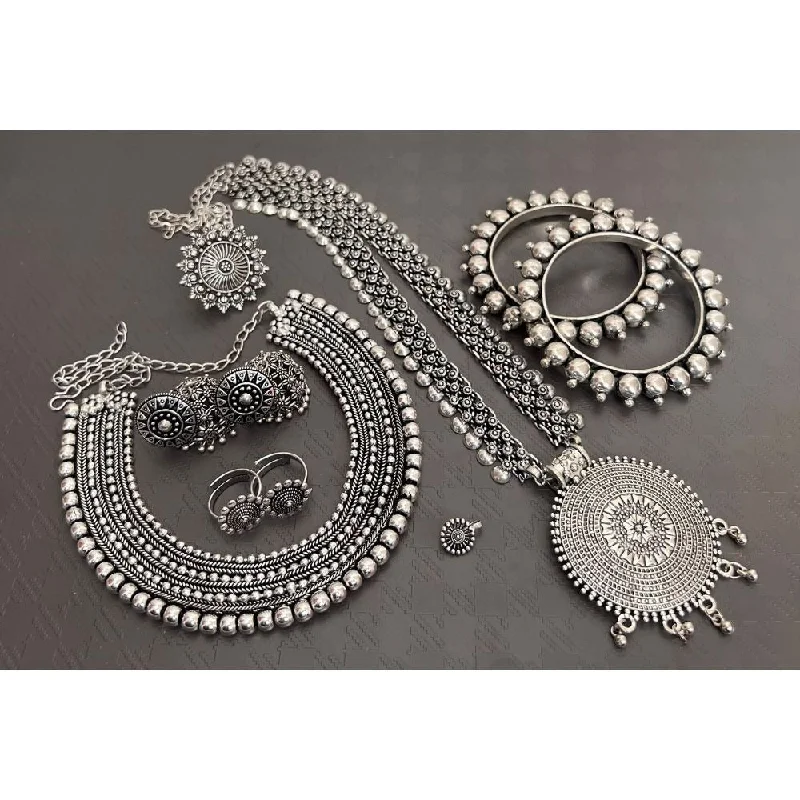 Limited-Time Offer On Premium Jewelry Collections Akruti Collection Oxidised Plated Combo Set