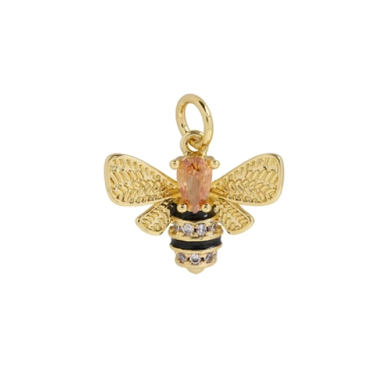 Get The Jewelry You Love At A Price You Love Bumble Bee Zircon Head Charm For Charm Necklace & Bracelet