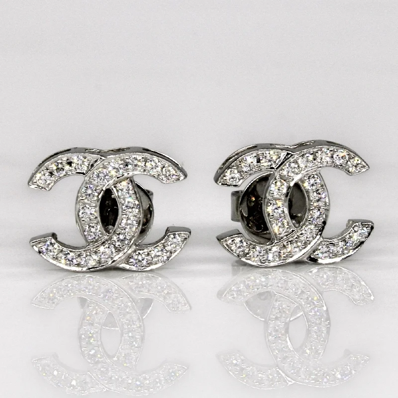 Affordable Glamour – Premium Jewelry At Special Prices 'Chanel' Logo Diamond Earrings | 0.27ctw |