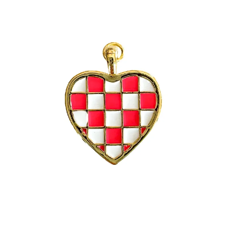 Sparkle More For Less – Jewelry Sale Happening Now Checkered Heart Charm For Charm Necklace & Bracelet