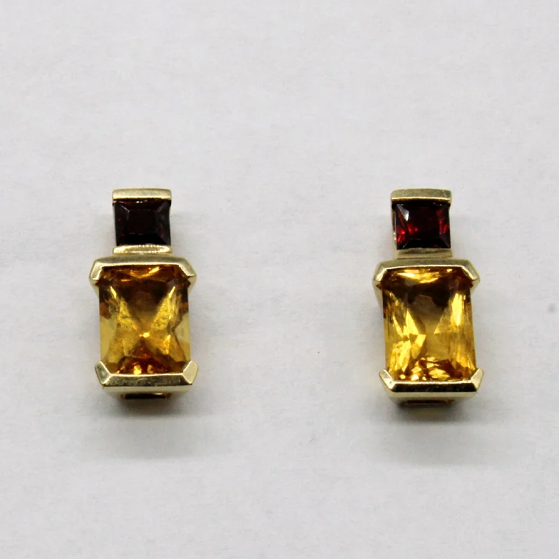 Grab Your Dream Jewelry At The Lowest Prices Citrine & Garnet 10k Earrings | 1.80ctw, 0.36ctw |