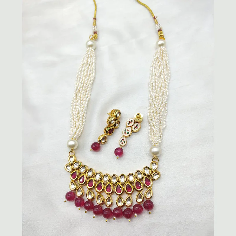 Exclusive Jewelry Markdowns – Limited-Time Offer Lucentarts Jewellery Gold Plated Pearl Necklace Set