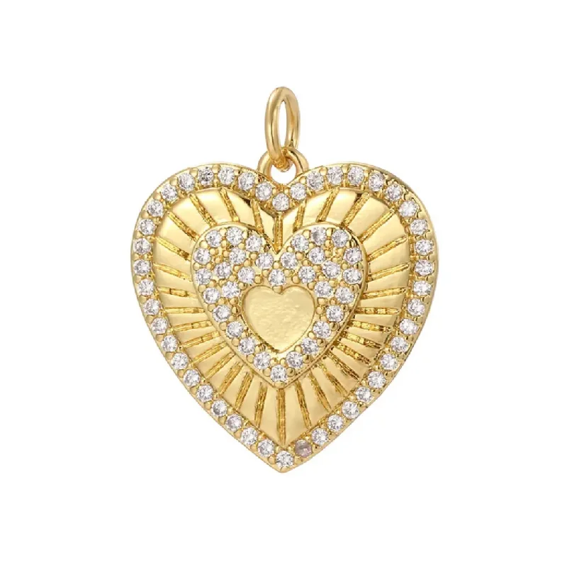 Jewelry Flash Sale – Stylish Designs At Unbeatable Rates Cz Heart Burst Charm For Charm Necklace & Bracelet