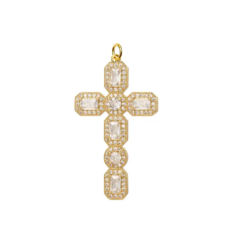 Make Every Moment Shine – Jewelry Discounts Available CZ Zircon Cross Charm For Charm Necklace & Bracelet