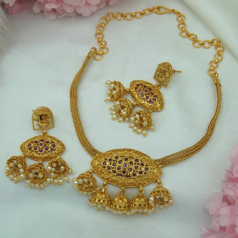 Timeless Jewelry At Special Discount Rates Diksha Collection Gold Plated Necklace Set