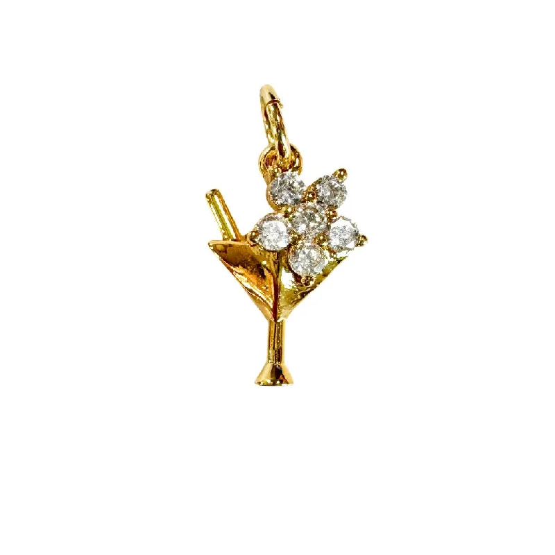 Buy More, Save More On Stunning Jewelry Pieces Flower Martini Drink Charm For Charm Necklace & Bracelet