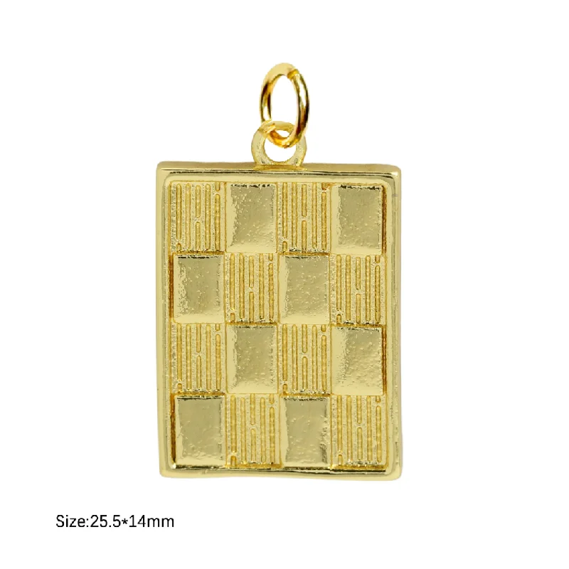 Modern Jewelry At Exclusive Discounts – Shop Today Gold Checker Charm For Charm Necklace