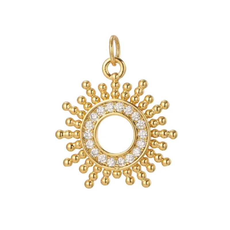 Bestselling Jewelry At Special Promotional Rates Hollow Sun CZ Charm For Charm Necklace & Bracelet