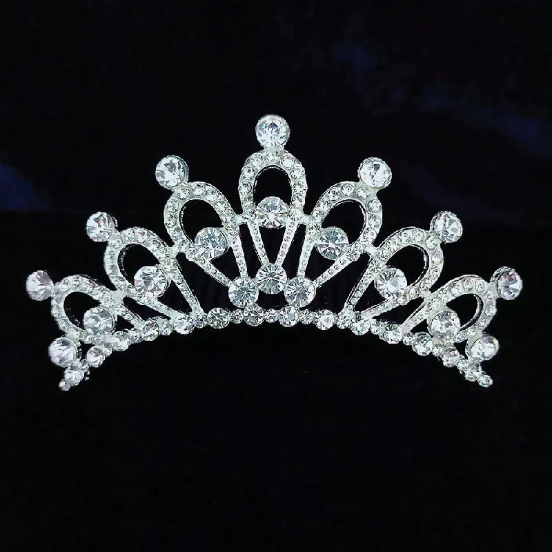 Unmissable Discounts On Timeless Jewelry Pieces Kriaa Silver Plated White Austrian Stone Crown  - 1507105