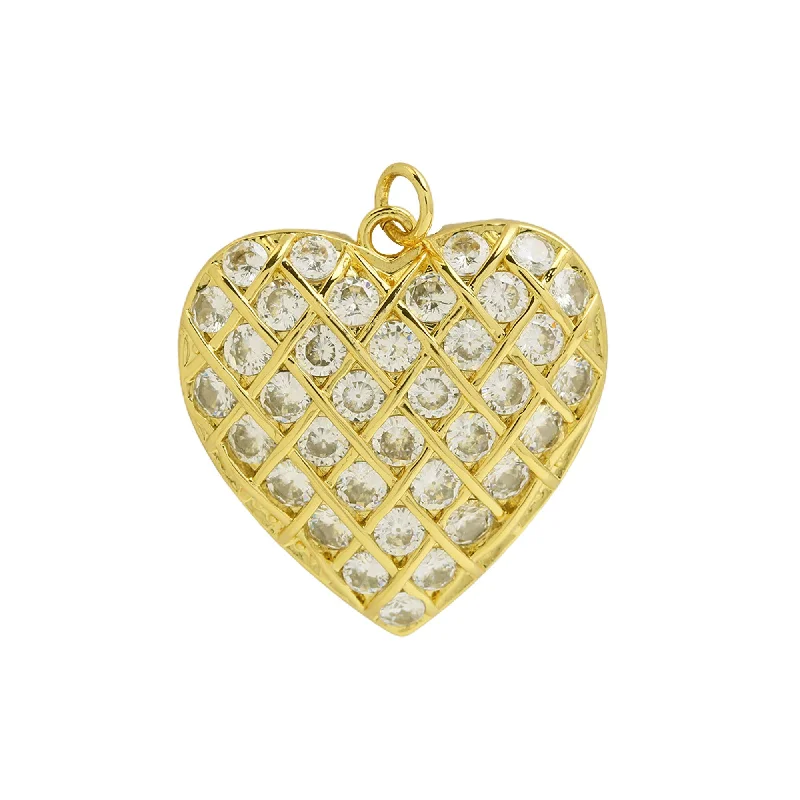 Limited-Time Jewelry Sale – Elegant Styles At Less Large Fully Pave Heart Charm For Charm Necklace