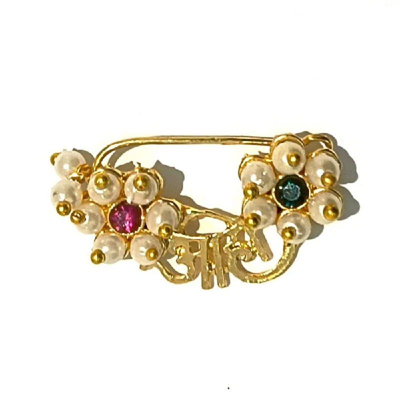 The Perfect Jewelry Piece At The Perfect Discount Manisha Jewellery Gold Plated Austrian Stone And Pearl Nose Ring