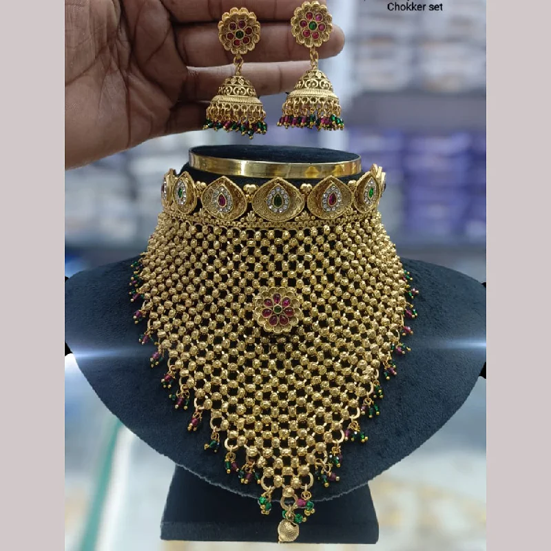 Shine Without Limits – Jewelry Sale Happening Now Manisha Jewellery Gold Plated Pota Stone Necklace Set