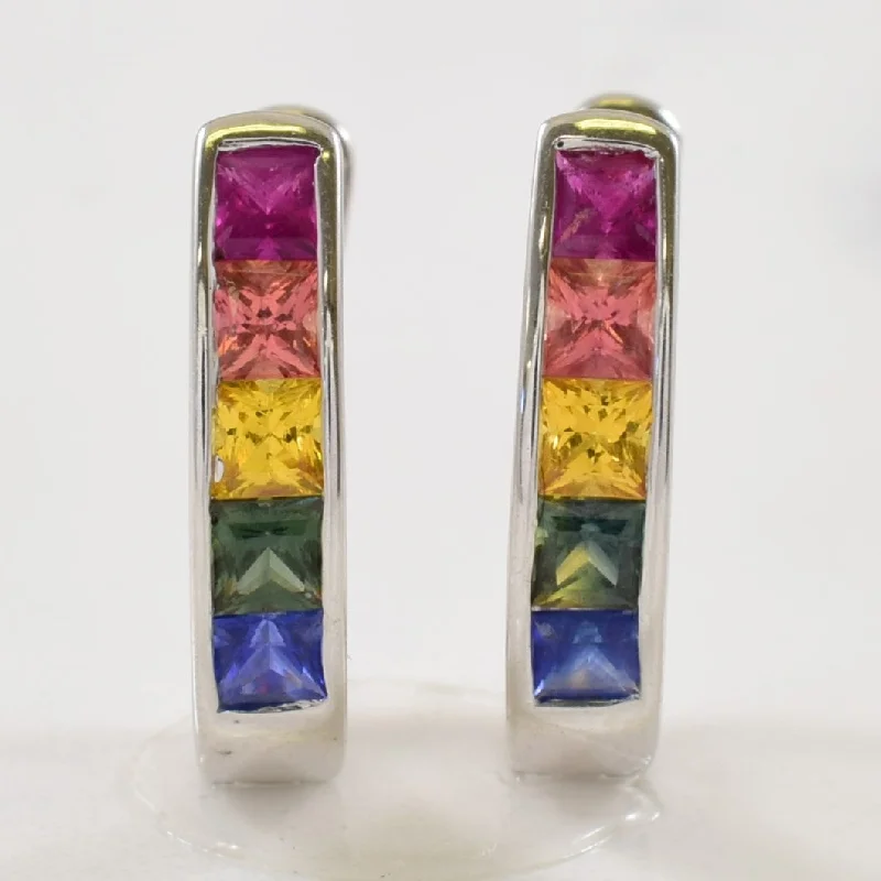 Shop Jewelry That Shines Without The High Price Multi Gem Rainbow Huggie Earrings | 1.00ctw |