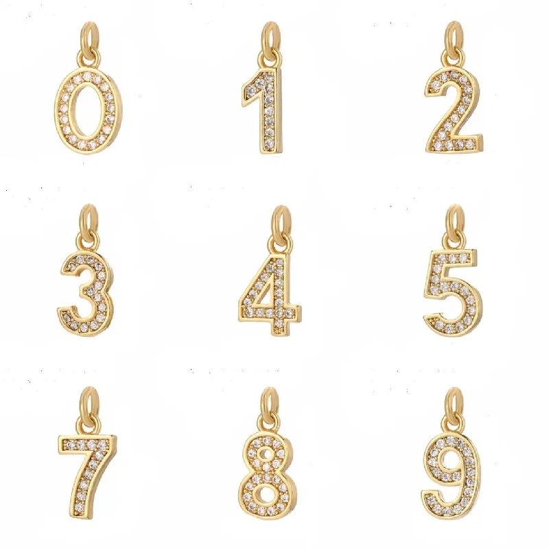 Elegant Necklaces And Bracelets At Limited-Time Offers Number Charm For Charm Necklace & Bracelet