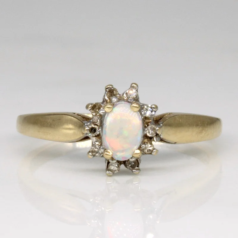 Limited-Time Offer On Premium Jewelry Collections Opal & Diamond Cocktail Ring | 0.08ct, 0.04ctw | SZ 7 |