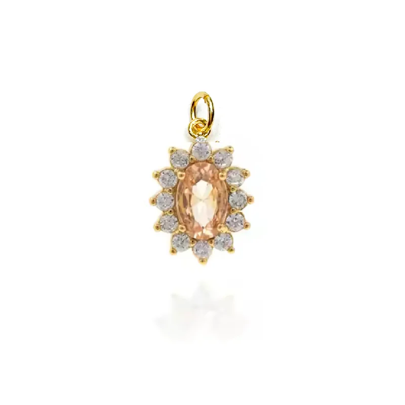 Affordable Luxury Jewelry For Every Occasion Oval Peach Zircon Charm For Charm Necklace & Bracelet