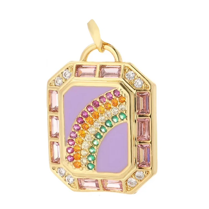 Buy More, Save More On Stunning Jewelry Pieces Purple Rainbow Charm For Charm Necklace & Bracelet