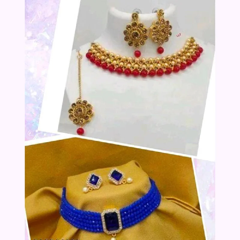 Shop Dazzling Jewelry With Special Promotional Discounts Raj Creations Austrian Stone & Beads Necklace Combo