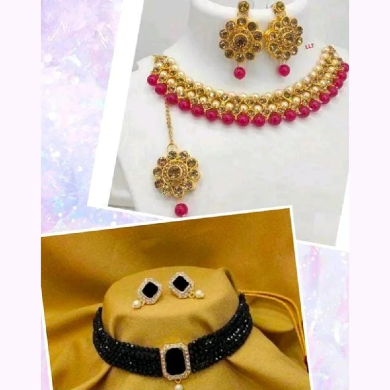 Unique Jewelry Designs Now At Discounted Rates Raj Creations Austrian Stone & Beads Necklace Combo