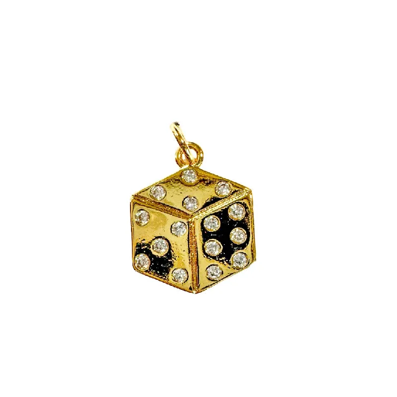 Must-Have Jewelry At Unbelievable Discounts Smooth Gold Dice Charm For Charm Necklace & Bracelet