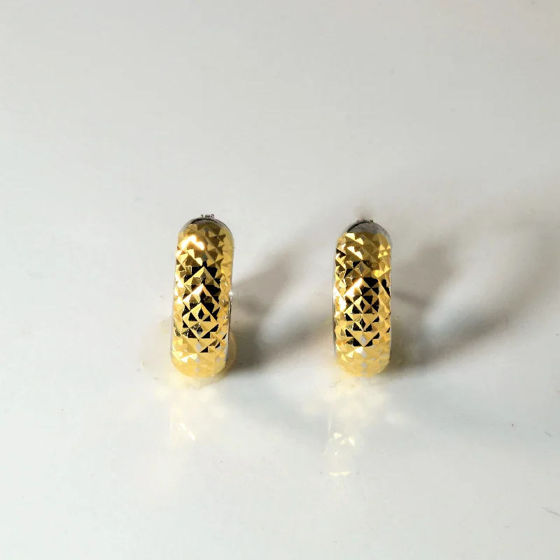 The Perfect Jewelry Piece At The Perfect Price Diamond Cut Huggie Earrings |