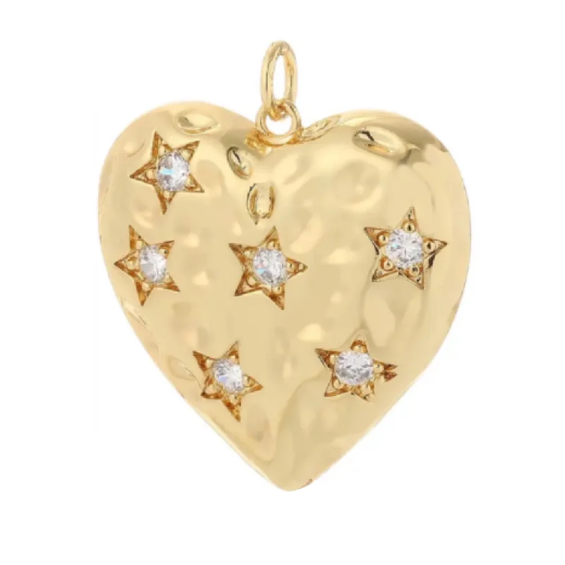 The Biggest Jewelry Sale Of The Year Is Here Textured Star CZ Heart Charm For Charm Necklace & Bracelet