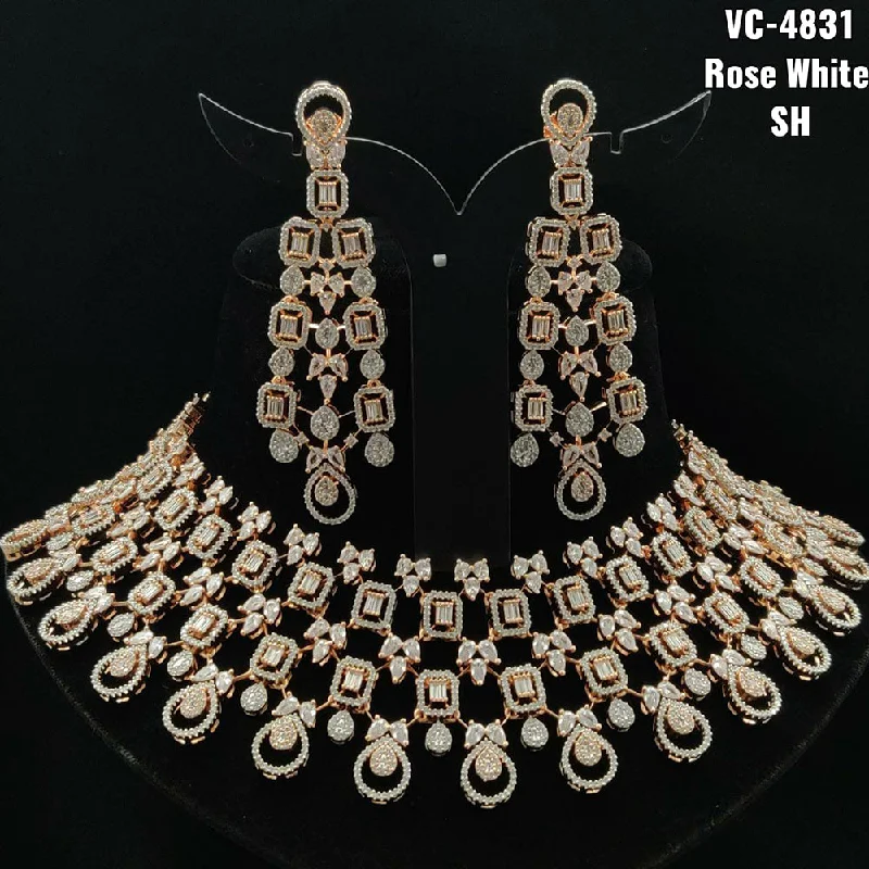 Best Jewelry Deals – Shop Premium Pieces At Great Prices Vivah Creations Rose Gold Plated AD Stone Necklace Set