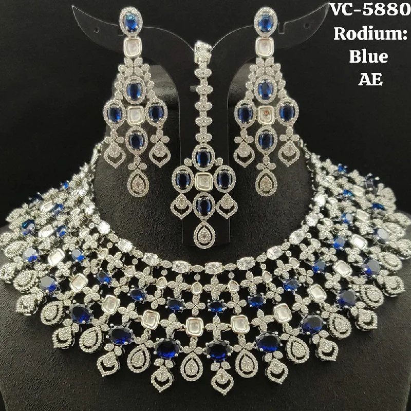 Shop Fine Jewelry With Amazing Deals Vivah Creations Silver Plated AD Stone Necklace Set