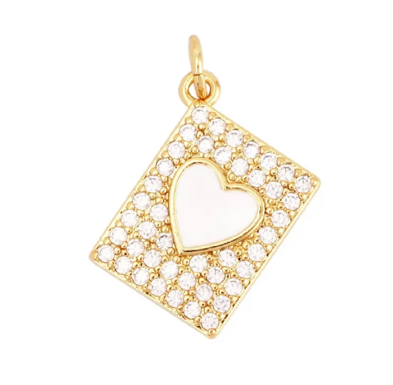 Last Chance To Shop High-End Jewelry At Markdown Prices White Heart CZ Tag Charm For Charm Necklace & Bracelet