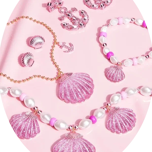 Exquisite Pink Shell Pendant Jewelry Set